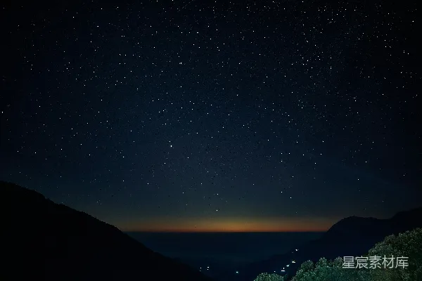 高清摄影 星空下的宁静山景