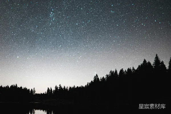高清摄影 星空下的静谧湖畔
