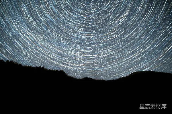 高清摄影 星轨下的夜空