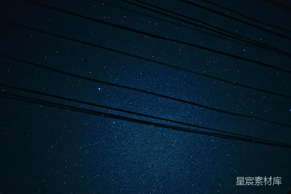 高清摄影 星空下的电线路