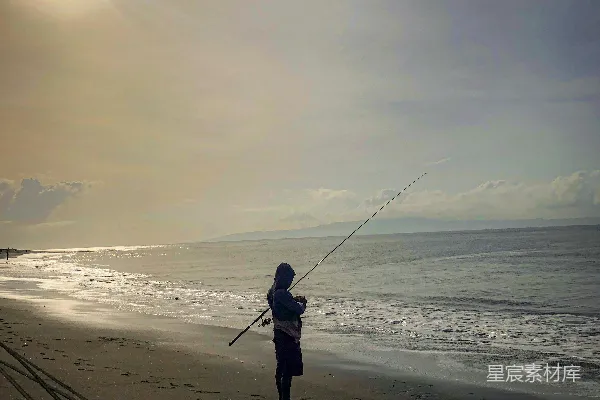 高清摄影 海边垂钓的剪影