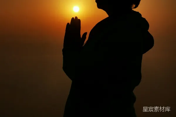 高清摄影 祈祷的剪影
