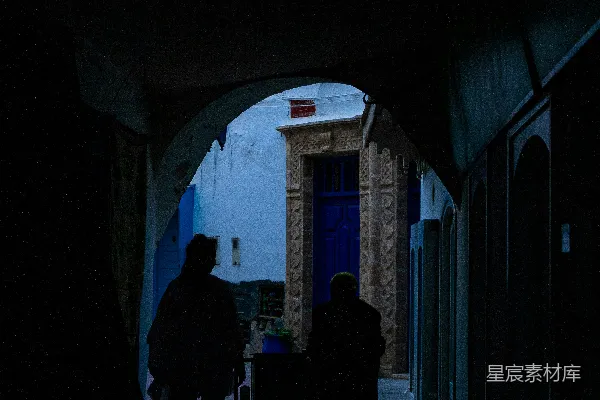 高清摄影 夜色中的古街