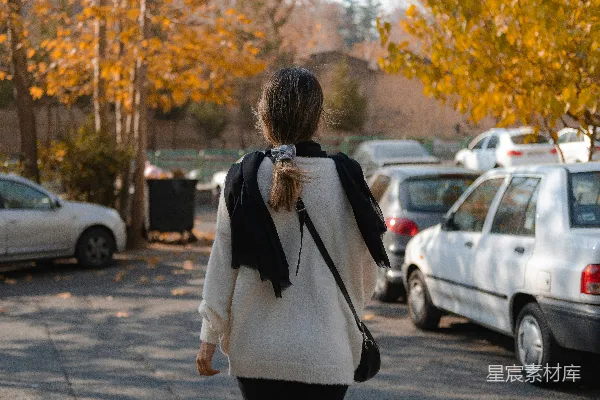 高清摄影 秋日街景中的背影