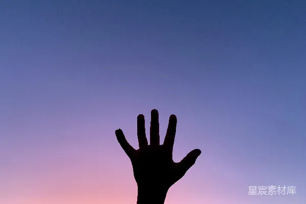 高清摄影 手语与黄昏