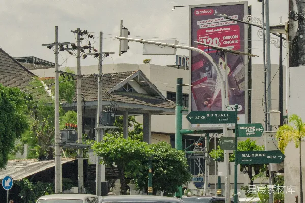 高清摄影 城市街道与交通标志
