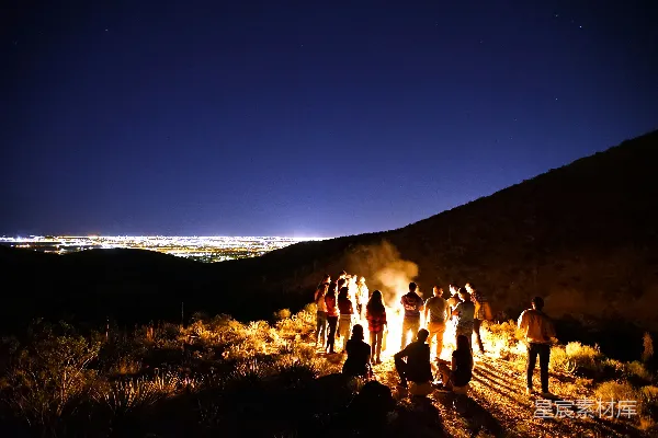 高清摄影 篝火晚会的夜景