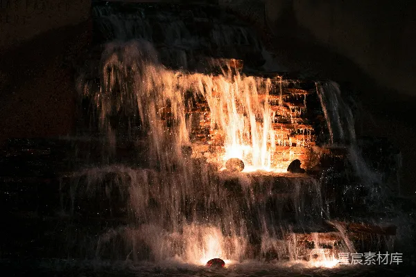 高清摄影 夜晚的瀑布光景