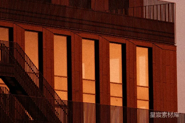 高清摄影 夕阳下的建筑细节