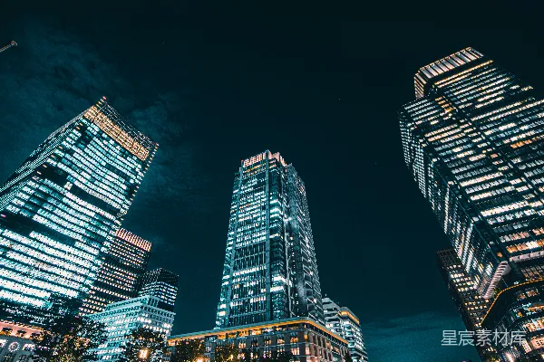 高清摄影 夜幕下的摩天大楼