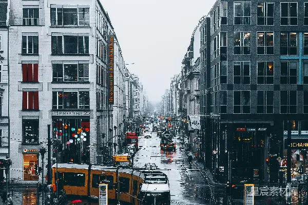 高清摄影 雨中城市街景