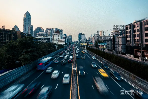 高清摄影 都市黄昏的繁忙之路
