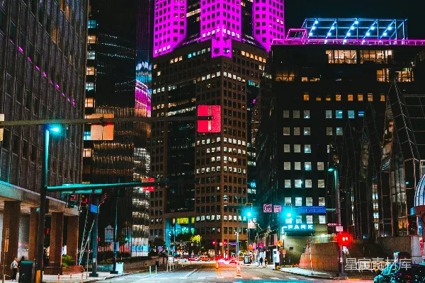高清摄影 霓虹灯下的城市夜景