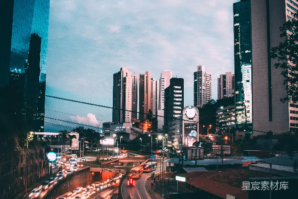 高清摄影 都市夜景与繁忙交通