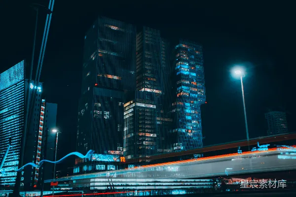高清摄影 都市夜景：璀璨的城市天际线