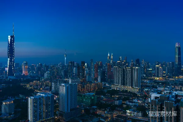 高清摄影 夜幕下的璀璨都市