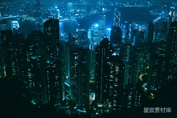 高清摄影 蓝调都市夜景