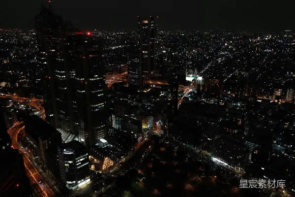 高清摄影 夜幕下的东京全景