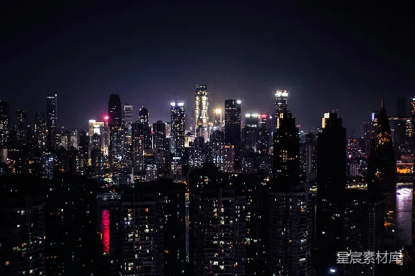 高清摄影 璀璨夜景：城市天际线