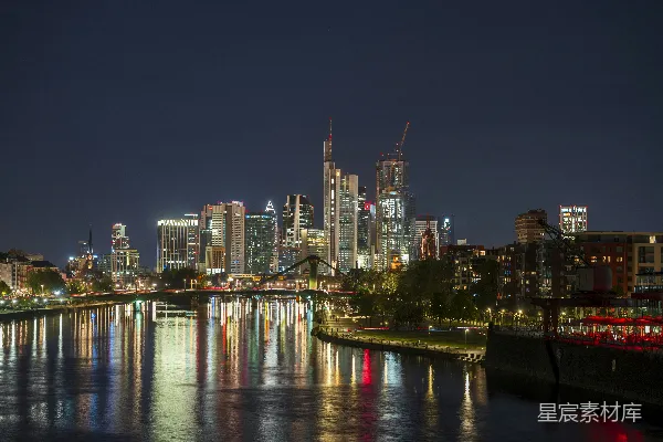 高清摄影 夜幕下的城市天际线
