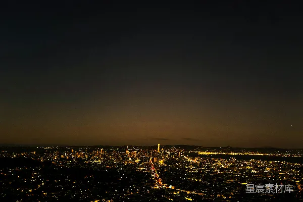 高清摄影 夜幕下的城市全景