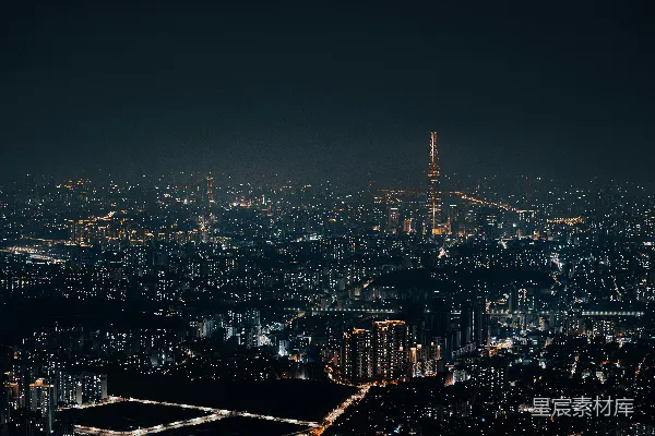 高清摄影 夜幕下的城市灯火