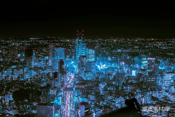 高清摄影 夜幕下的霓虹城市