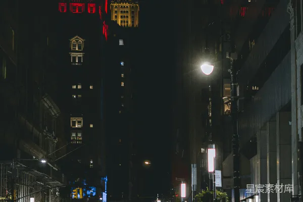 高清摄影 夜幕下的城市街道