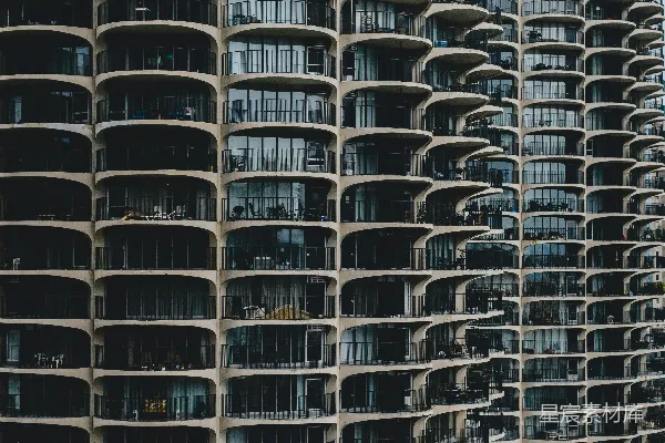 高清摄影 建筑几何：蜿蜒的阳台建筑
