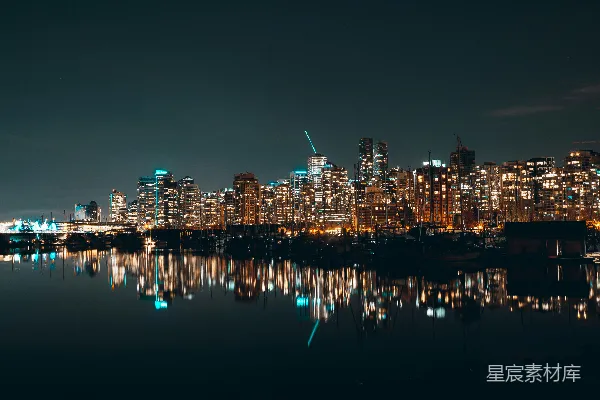 高清摄影 都市夜景倒影
