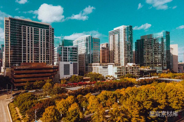 高清摄影 秋日城市天际线