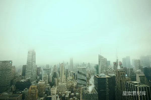高清摄影 雾中纽约天际线