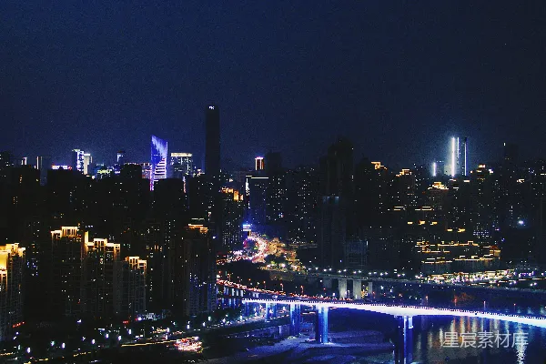 高清摄影 夜幕下的城市天际线