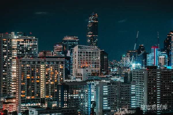 高清摄影 夜幕下的城市天际线