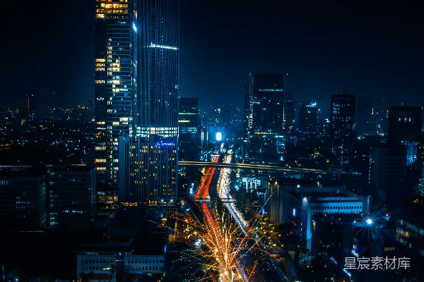 高清摄影 夜幕下的城市繁华