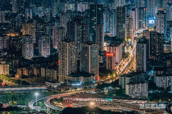 高清摄影 夜幕下的城市天际线