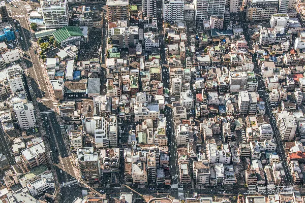 高清摄影 鸟瞰城市街景