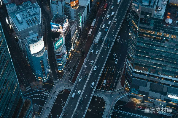 高清摄影 繁忙都市夜晚俯瞰图