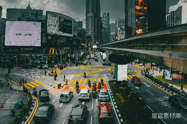 高清摄影 繁忙都市的交错街头