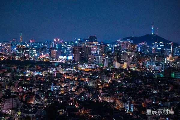 高清摄影 夜幕下的城市繁华
