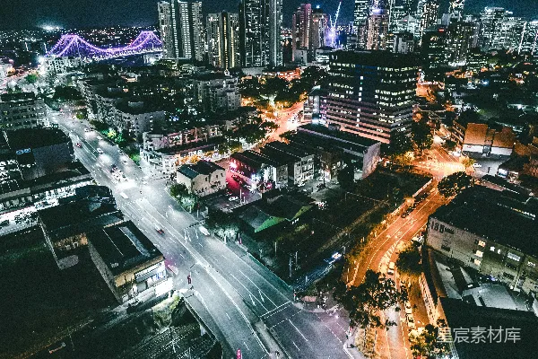 高清摄影 夜幕下的城市全景