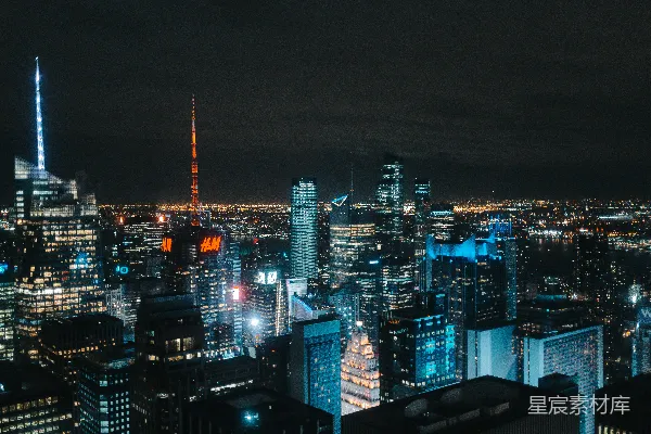 高清摄影 夜幕下的城市天际线