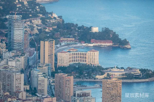 高清摄影 摩纳哥港湾俯瞰图