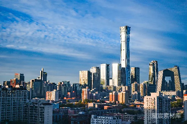 高清摄影 都市天际线：现代化城市的剪影