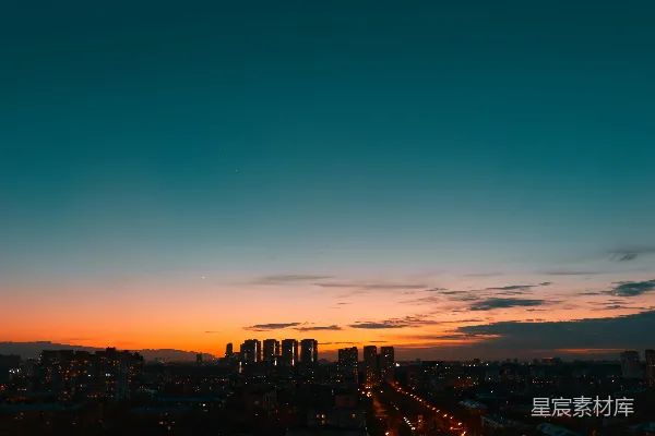 高清摄影 城市剪影的夜幕