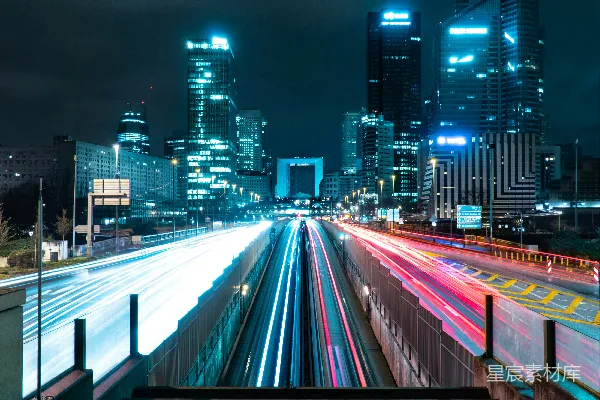 高清摄影 夜幕下的都市繁华