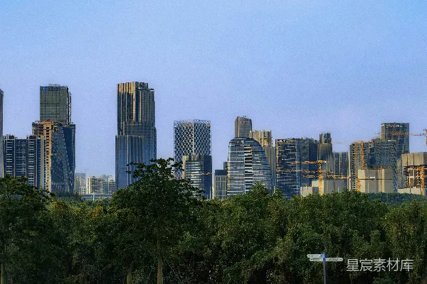 高清摄影 现代都市与自然的和谐共存