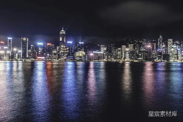 高清摄影 璀璨夜景：维多利亚港