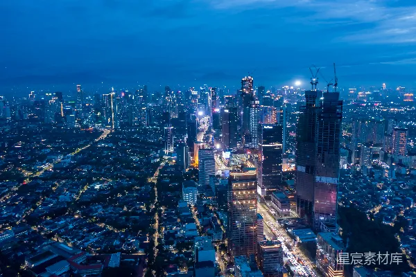 高清摄影 夜晚城市的全景