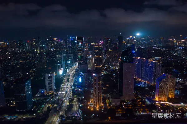 高清摄影 夜幕下的城市繁华